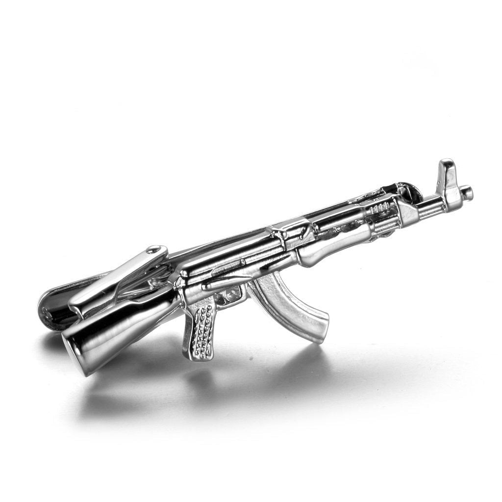 [Australia] - Salutto Tie Bar Mens Tie Clip Special Shape Shirt Tie Bar Clip AK47 Gun 