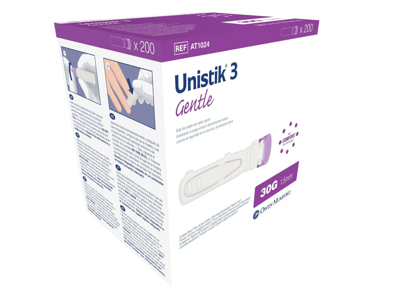 [Australia] - Owen Mumford Unistik 3 Gentle Single Use Safety Lancets, 200 Count 