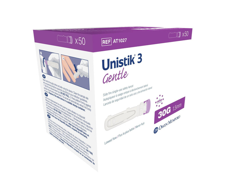[Australia] - Owen Mumford Unistik 3 Gentle Single Use Safety Lancets, 50 Count 
