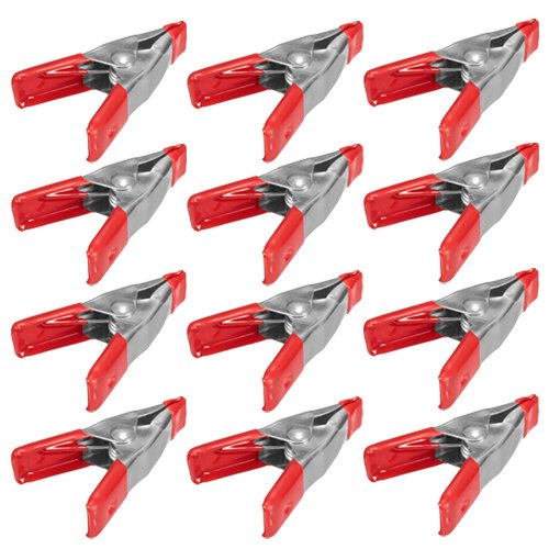 [Australia] - Wideskall® 2" inch Mini Metal Spring Clamps w/Red Rubber Tips Clips (Pack of 12) Pack of 12 