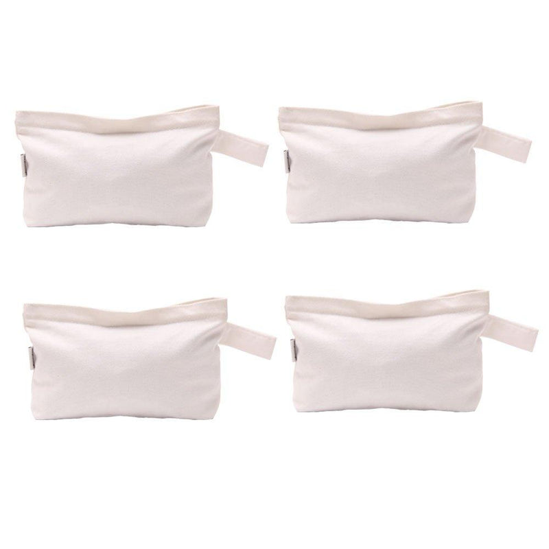 [Australia] - Augbunny Multi-purpose Cotton Canvas Zipper makeup Bag Pouch 4-pack White 