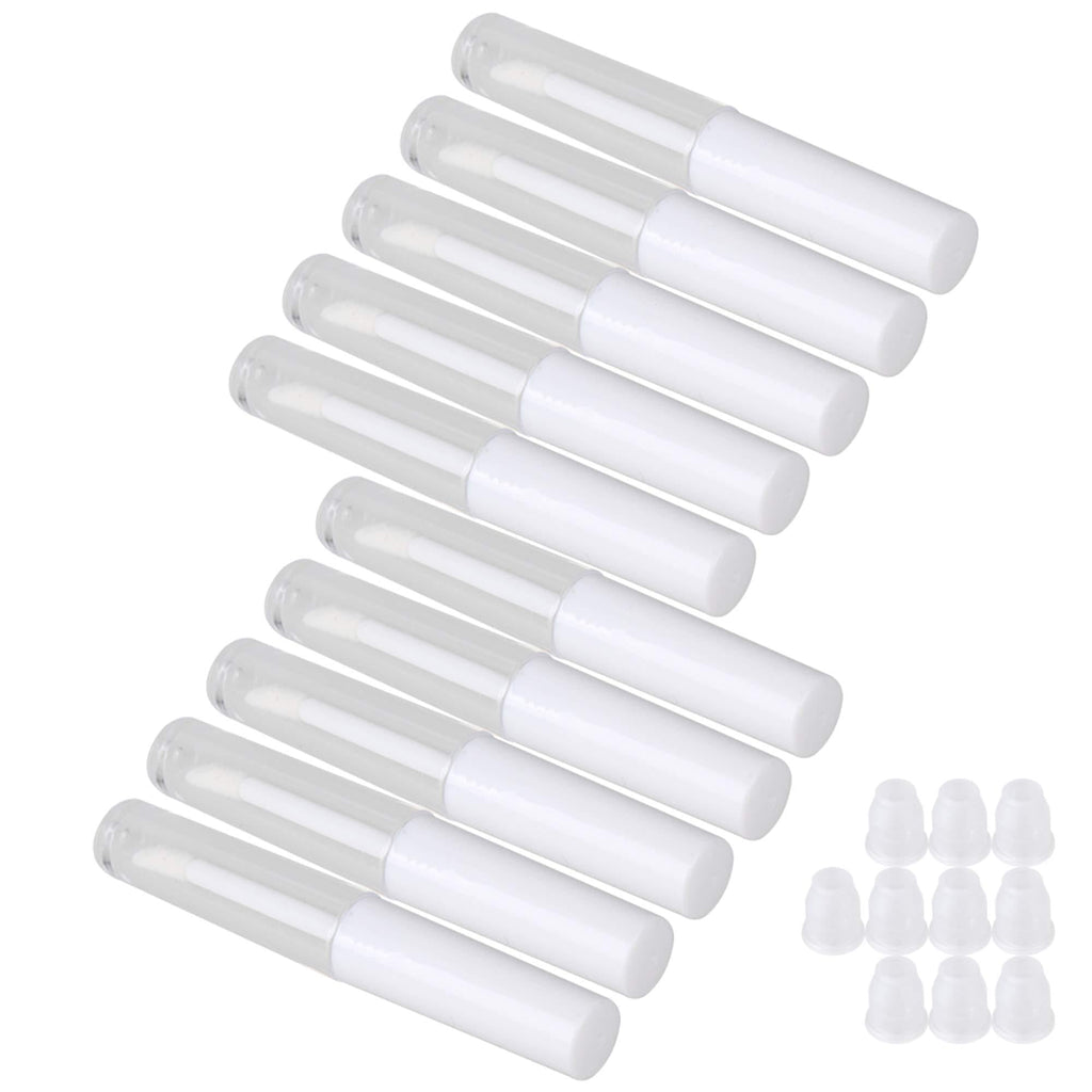 [Australia] - RDEXP 1.3ml Empty Lip Gloss Tube Lip Gloss Wand Bottles Containers Pack of 10 (White Cap) 