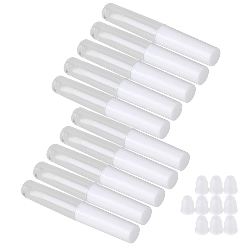 [Australia] - RDEXP 1.3ml Empty Lip Gloss Tube Lip Gloss Wand Bottles Containers Pack of 10 (White Cap) 