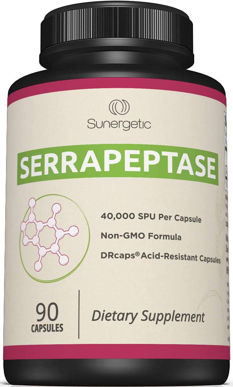 [Australia] - Premium Serrapeptase Enzyme Supplement – Helps Support Sinus Health – Powerful Serrapeptase Enzymes Formula – 40,000 SU Per Capsule- 90 Enteric Coated Serrapeptase Capsules 