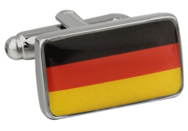 [Australia] - MRCUFF German Flag FRG Germany Pair Cufflinks in Presentation Gift Box & Polishing Cloth 