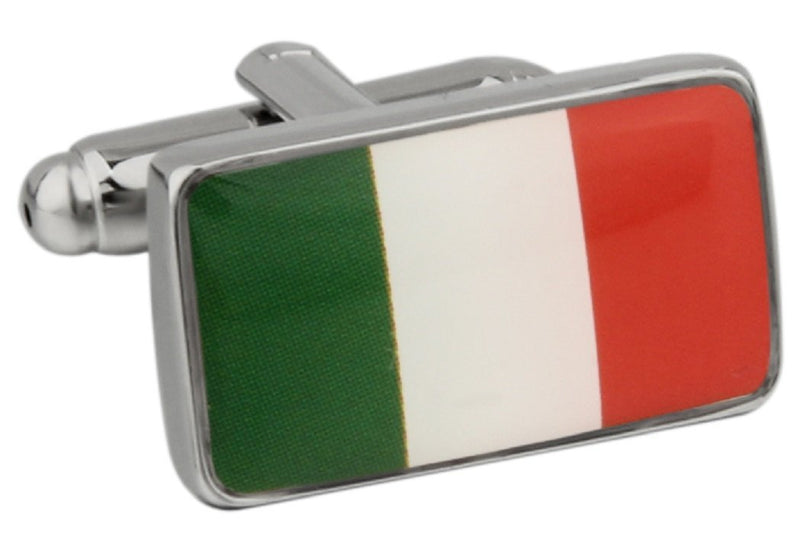 [Australia] - MRCUFF Ireland Irish Flag Pair Cufflinks in a Presentation Gift Box & Polishing Cloth 