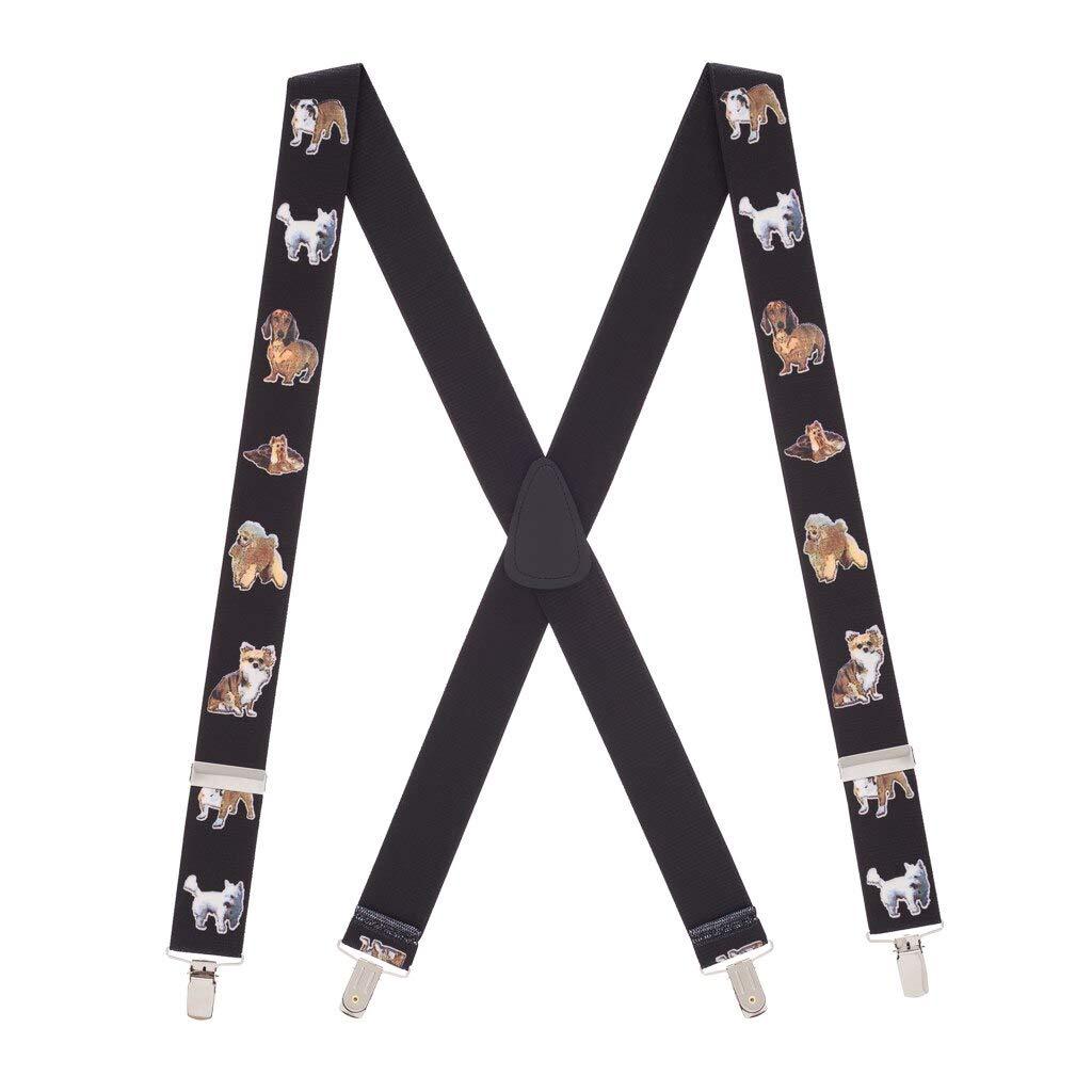 [Australia] - SuspenderStore Men's Little Dogs Suspenders 54" for 6'1" to 6'5" tall 