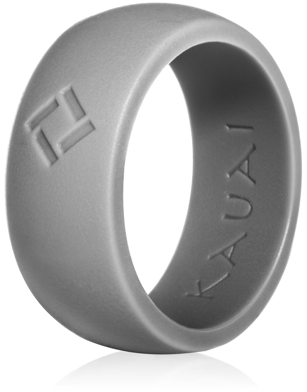 [Australia] - KAUAI Silicone Wedding Ring for Men, 8 Rings/Active X2 Series, Extra Strength and Leading-Edge Comfort - 8.5 mm Wide - 2.7mm Thick 8 - 8.5 (18.2mm) 1 Ring - DIAMOND SERIES Gray 