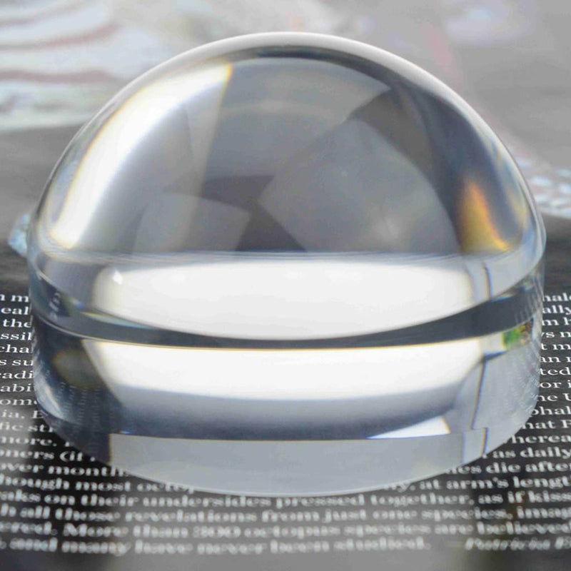 [Australia] - YOCTOSUN 2.5 Inch Dome Magnifier 5X Acrylic Paperweight Reading Magnifying Glass Optical Half Ball Lens with Gift Box and Polishing Pouch 