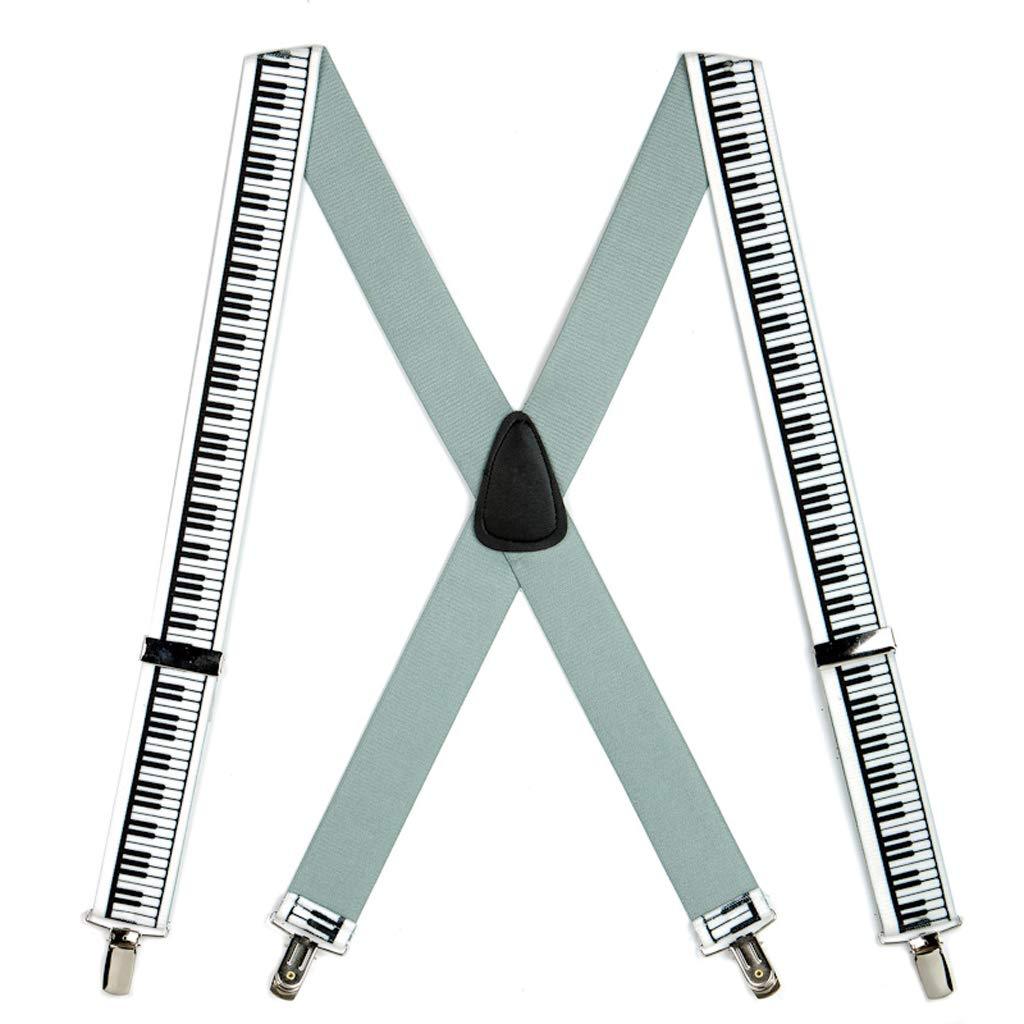 [Australia] - SuspenderStore Men's Piano Keyboard Suspenders 54" for 6'1" to 6'5" tall 