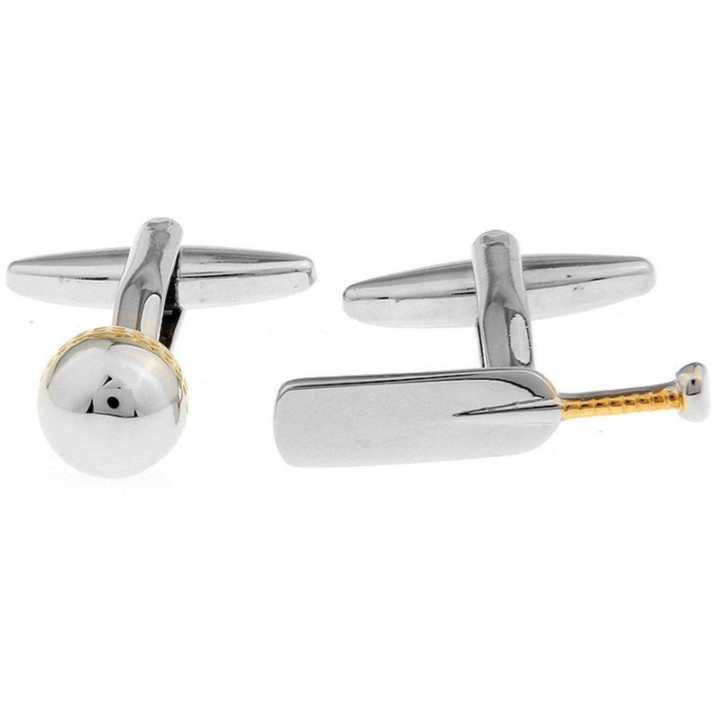 [Australia] - 3D Cricket Set Cufflinks Ball and Bat Cuff Links 