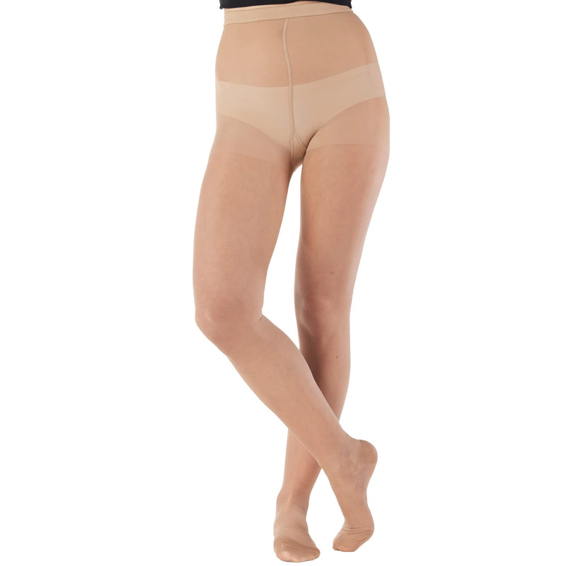 [Australia] - Made in USA - Sheer Compression Pantyhose 20-30mmHg for Women Circulation Medium Nude 