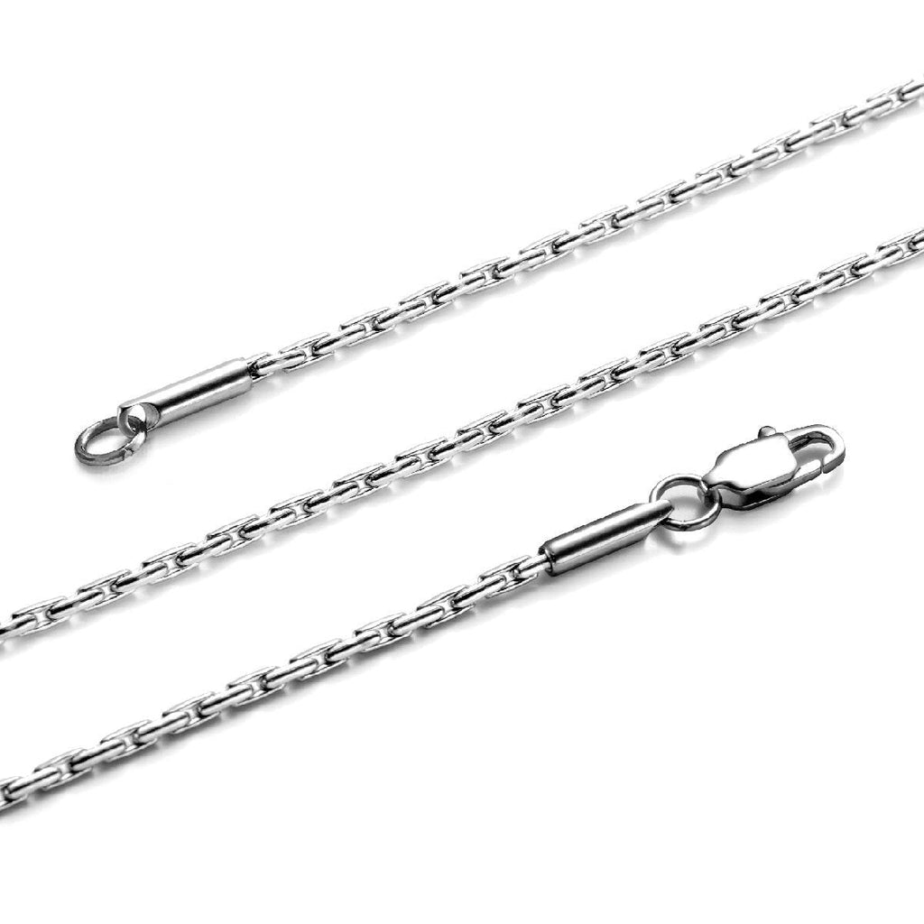 [Australia] - TRUSUPER Style Titanium Stainless Steel Silver Mens Womens Italy Final Fantasy Chain Necklaces 2mm Unisex 18.0 Inches 