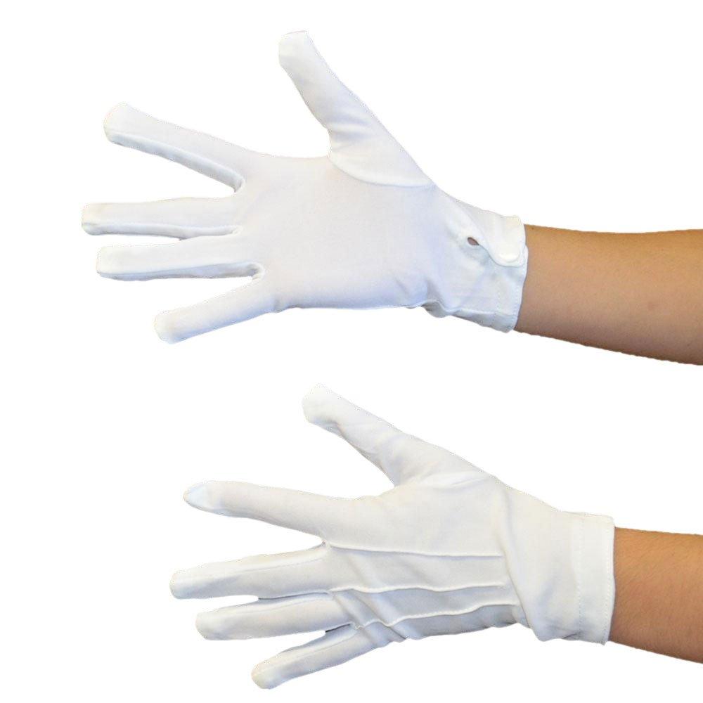 [Australia] - Danzcue Adult White Glove with Snap Back (Pair) 