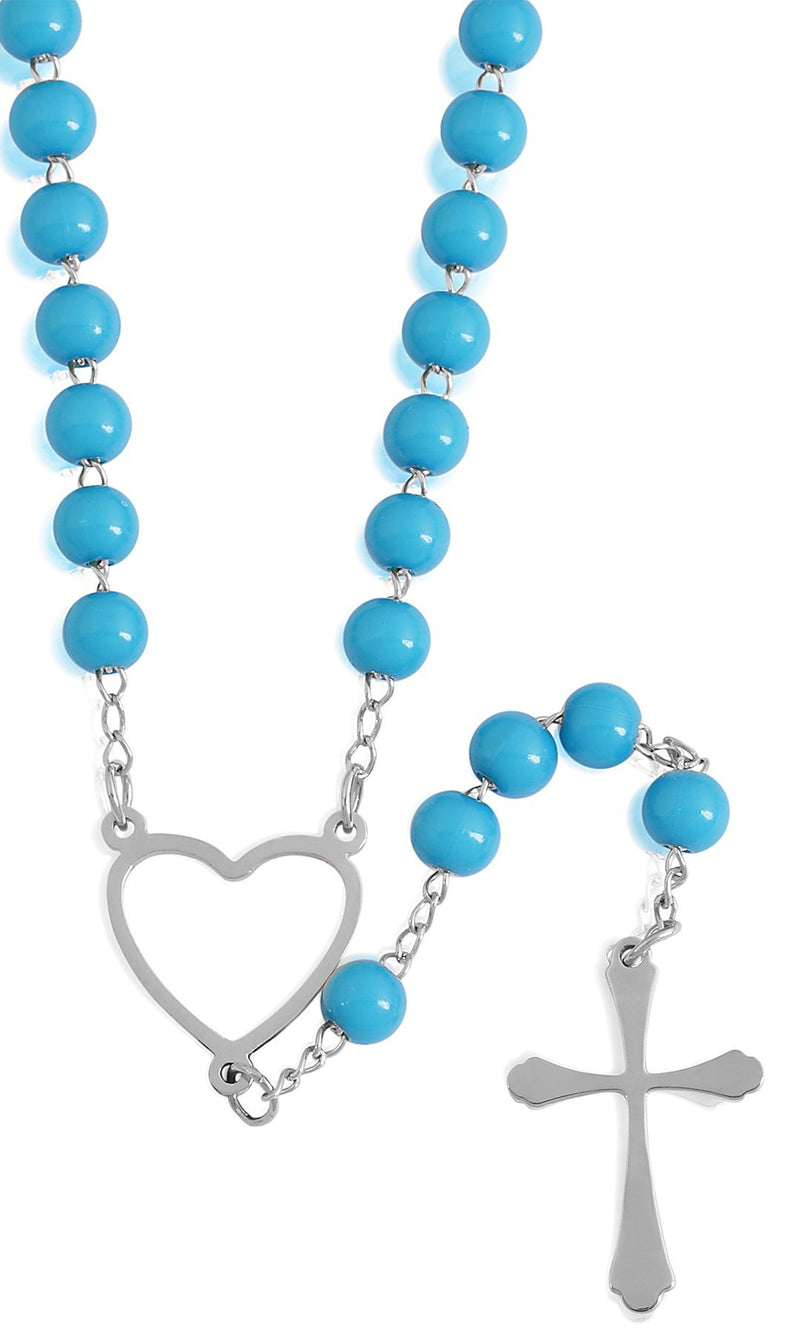 [Australia] - EDFORCE Stainless Steel and Turquoise Rosary 