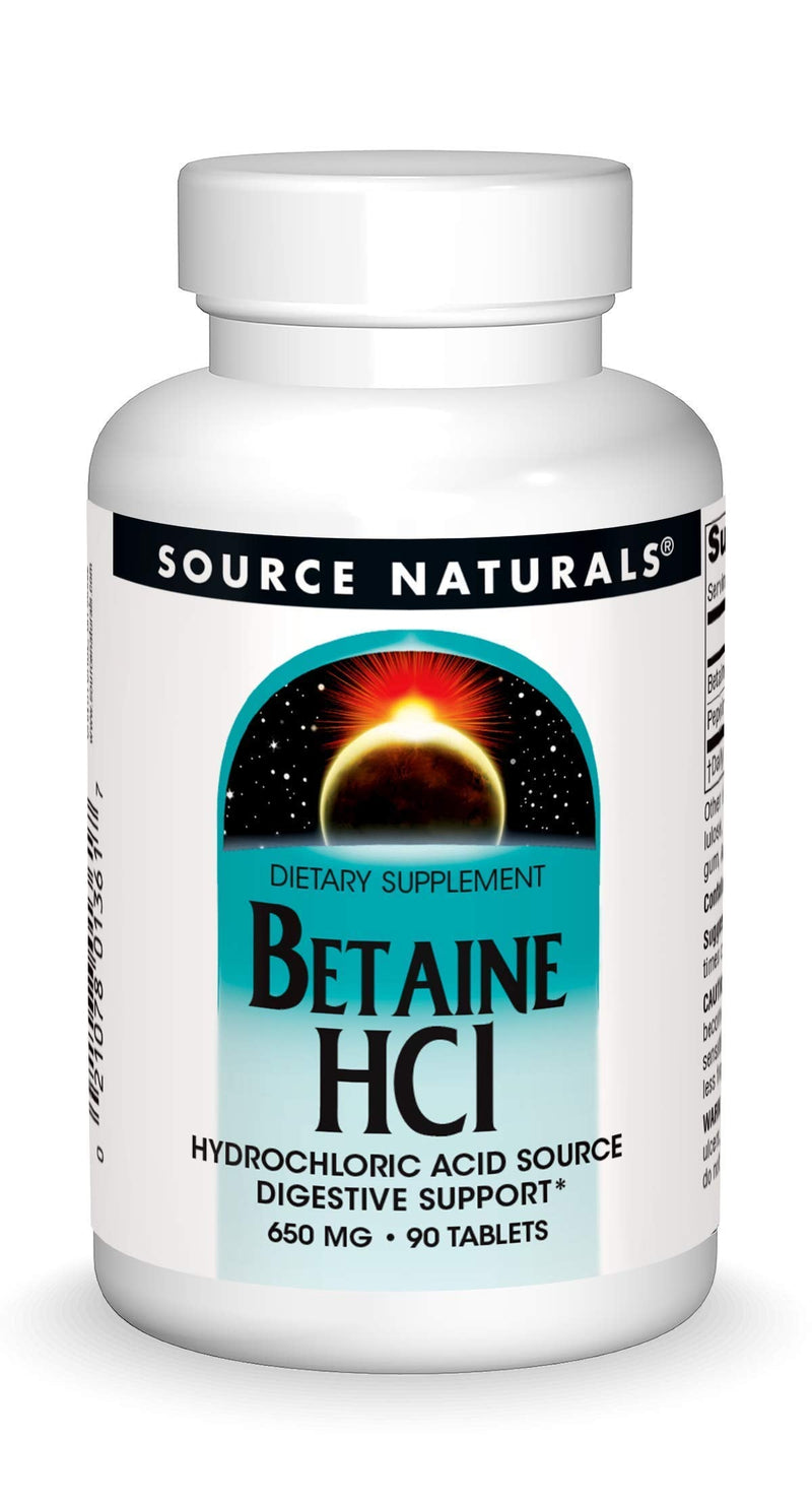 [Australia] - Betaine HCL 650mg Source Naturals, Inc. 90 Tabs 