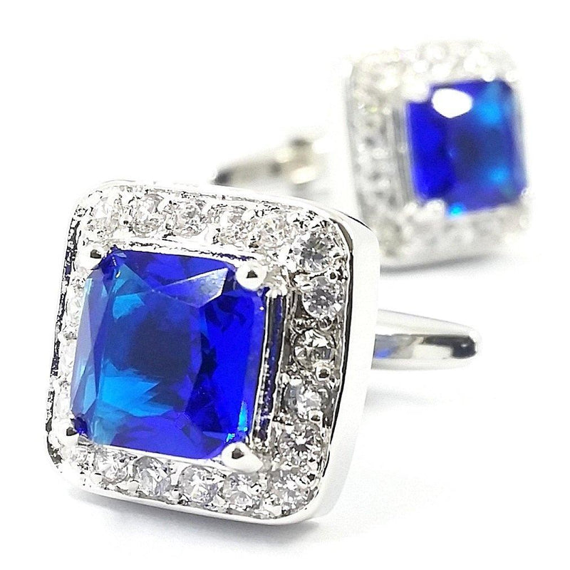 [Australia] - LBFEEL Big Crystal Cufflinks for Men in Blue and Pink 