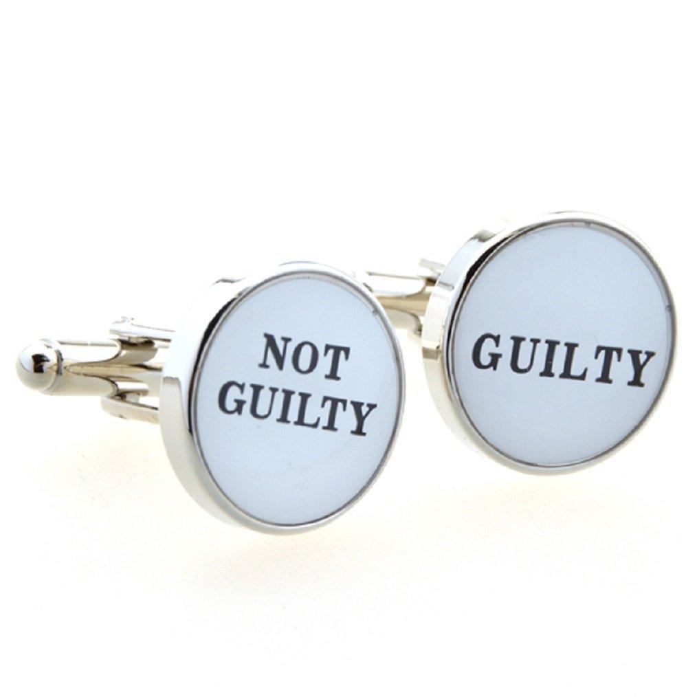 [Australia] - MRCUFF Guilty Not Guilty Attorney Lawyer Judge Law Pair Cufflinks in a Presentation Gift Box & Polishing Cloth 