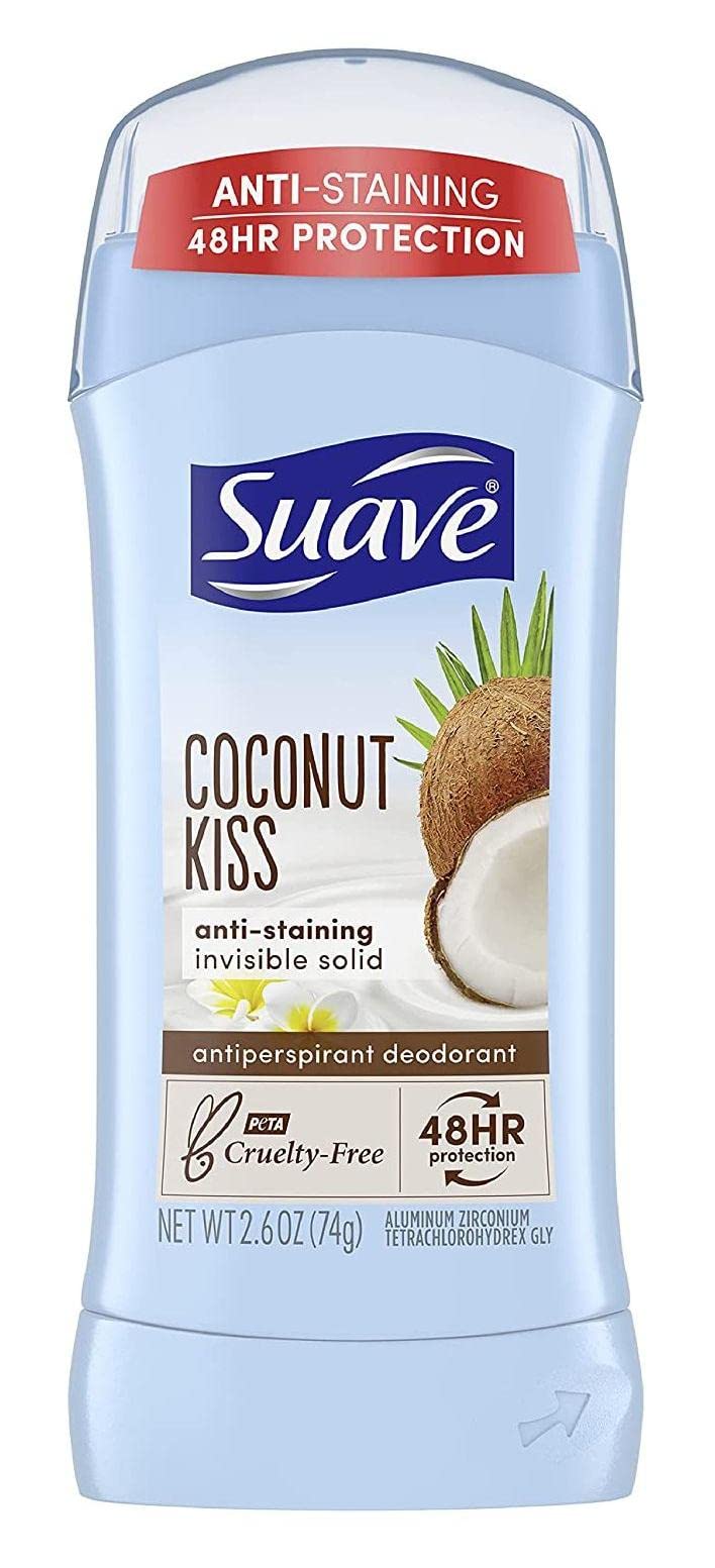 [Australia] - Suave Deodorant 2.6 Ounce 24Hr Coconut Kiss Invisible Solid (76ml) (2 Pack) 