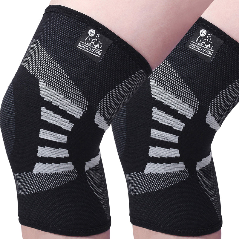 [Australia] - Knee Compression Sleeves (1 Pair) - Support for Arthritis Prevention & Recovery Large Grey 