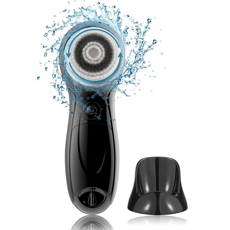 [Australia] - TOUCHBeauty Facial Cleansing Brush for Men Face Scrubber with Advanced PBT Bristles Spin Brush & Stand,Facial Cleansing System Designed for Men |Dual speed, Waterproof, Battery Powered TB-0759M Black 