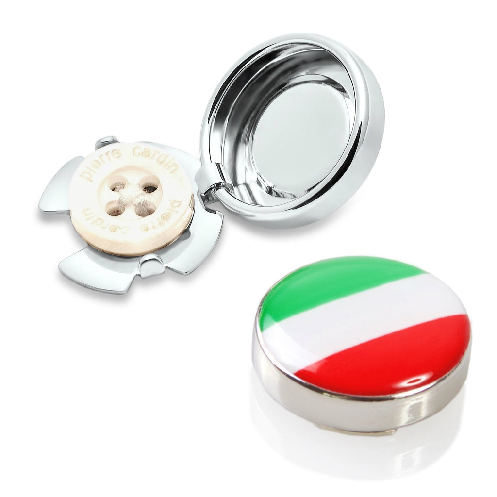 [Australia] - BUTTONCUFF World Flag Button Covers - Imitation Cuff Links for Any Shirt, Jacket or Collar Italy 18.0 Millimeters 