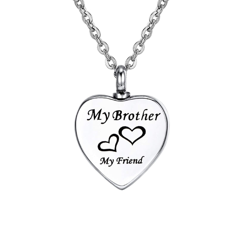 [Australia] - HooAMI Cremation Jewelry for Ashes My Family My Friend Heart Urn Necklace Memorial Pendant Brother 