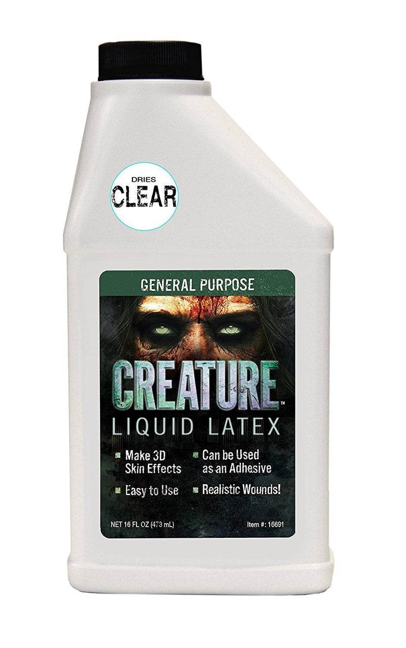 [Australia] - Creature Liquid Latex - CLEAR - General Purpose Professional Special Effects Liquid Latex - 16oz - Dries CLEAR 