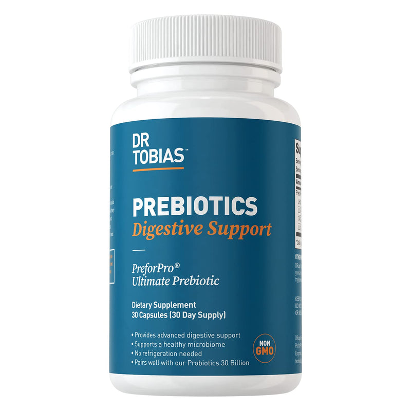 [Australia] - Dr. Tobias Prebiotics – Helps Support Digestion & Gut Health, Boost Immune System & Feed Good Probiotic Bacteria – Vegan & Non-GMO Dietary Fiber Supplement – 1 Daily, 30 Capsules 30 Count (Pack of 1) 