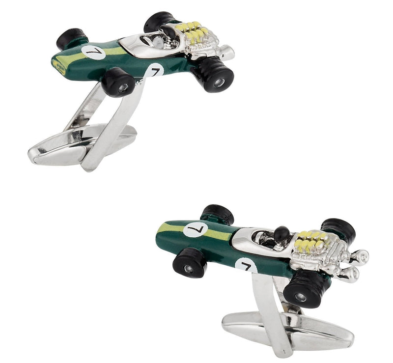 [Australia] - Cuff-Daddy Indy Race Car Cufflinks in Green with Presentation Box with Presentation Box 