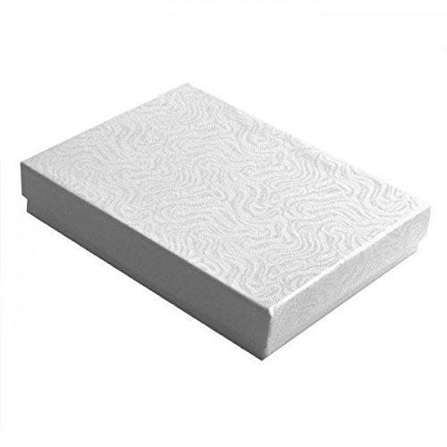 [Australia] - 10 Pack Cotton Filled Elegant White Color Jewelry, Gift and Retail Boxes 5.25 X 3.75 X 1 Inch Size 