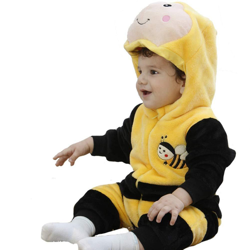 [Australia] - Tonwhar Unisex-Baby Animal Onesie Costume Cartoon Animal Outfit Homewear Baby One-Piece Rompers 0-3 Months/Height:20"-23" Bee 