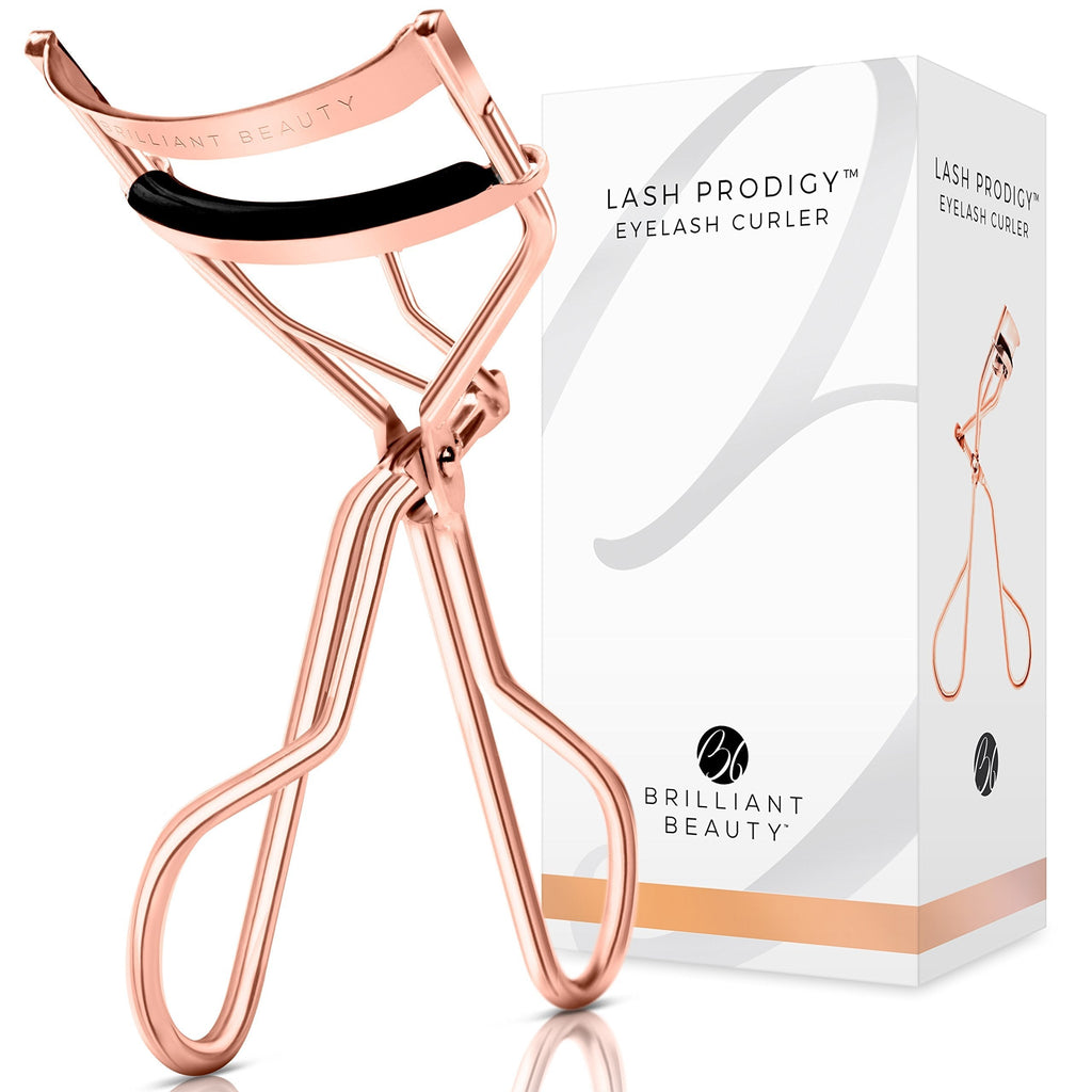 [Australia] - Brilliant Beauty Eyelash Curler with Satin Bag & Refill Pads - Award Winning - No Pinching, Just Dramatically Curled Eyelashes for a Lash Lift in Seconds (Rose Gold) Rose Gold 