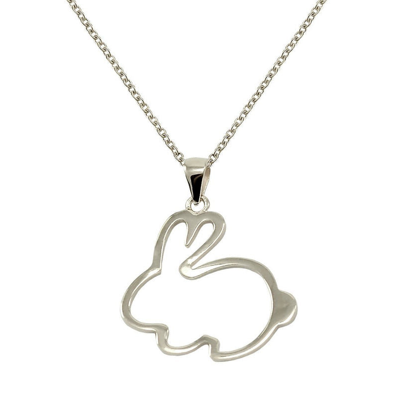 [Australia] - TIKIVILLE 925 Sterling Silver Bunny Pendant Necklace 1 by 1 Inch rhodium-plated-silver 