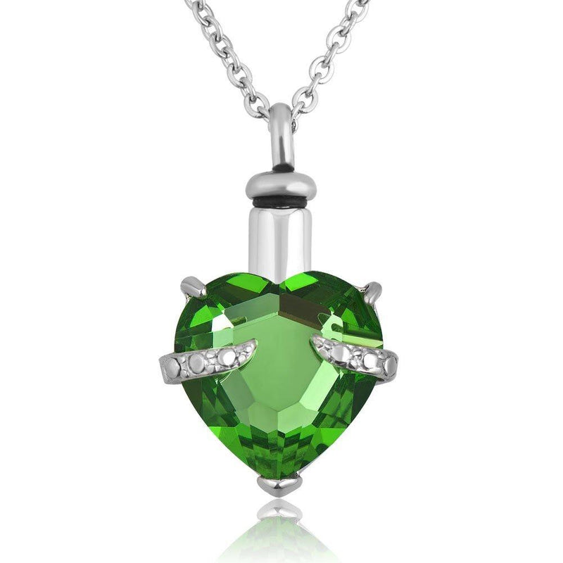 [Australia] - Lantern Low 12 Colors Heart Crystal Cremation URN Necklace for Ashes Jewelry Memorial Keepsake Pendant August Birthstone 