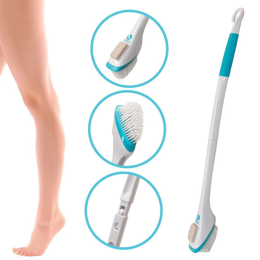 [Australia] - New Product Solutions TOE094 Miracle Foot Brush with Pumice Stone, White, 30 Inch, 2.5 Foot (Pack of 1) 