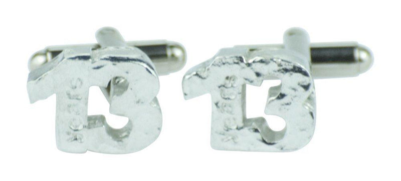 [Australia] - Anniversary Gifts 13 Year Anniversary Cuff Links - Hammered Rustic Effect Made for The Perfect 13th 