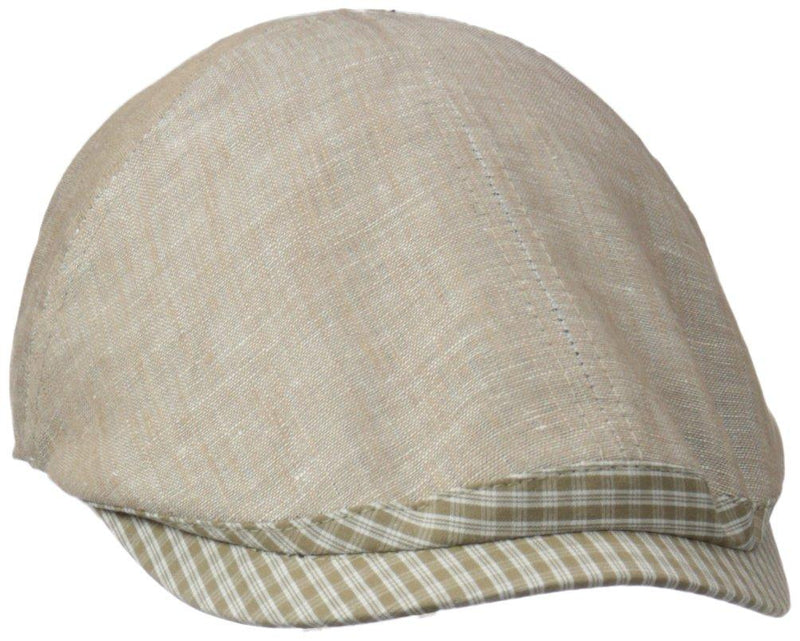[Australia] - Henschel Men's Duckbill Ivy Hat with Plaid Visor and Elastic Back One Size Beige 