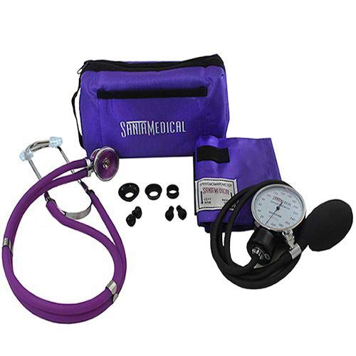 [Australia] - Santamedical Adult Deluxe Aneroid Sphygmomanometer with Stethoscope, Cuff and Carrying case Purple 