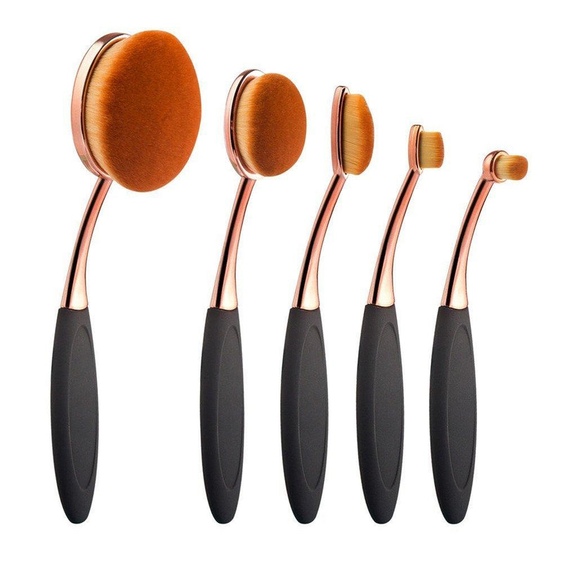 [Australia] - Yoseng Oval Foundation Brush 5 Pcs Toothbrush makeup brushes Fast Flawless Application Liquid Cream Powder Foundation 5 Count 