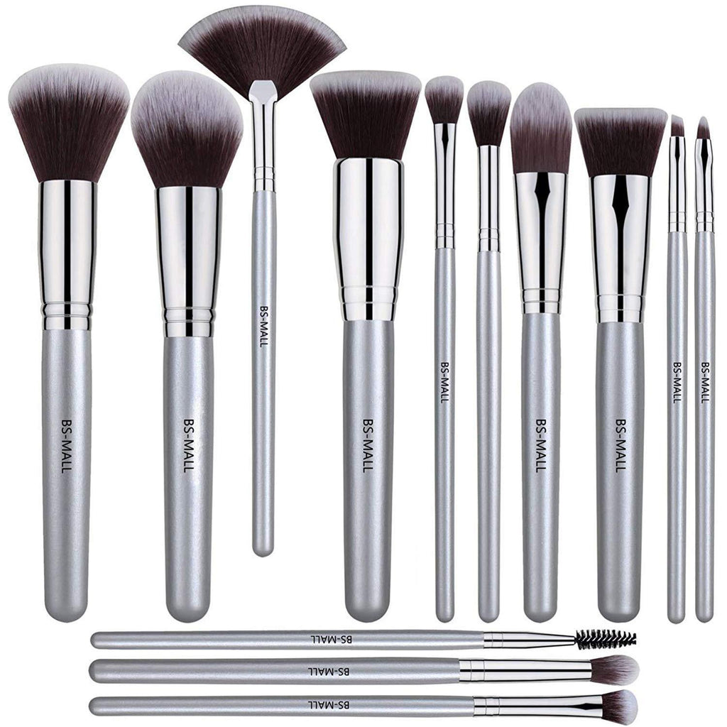 [Australia] - BS-MALL 13 PCS Makeup Brush Set Premium Synthetic Silver Foundation Blending Blush Face Powder Brush Makeup Brush Kit Kit 1 