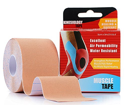 [Australia] - Kinesiology Tape Strapping Taping Athletic Sports Tape for Men Knee Shoulder Elbow Ankle Neck Muscle Superior Waterproof Adhesion Non Latex Safe for Kids Pregnant Women Cream 
