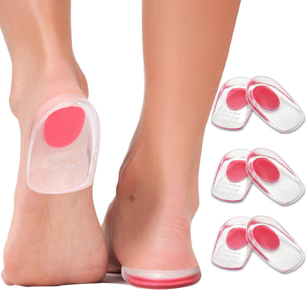 [Australia] - Gel Heel Cups Plantar Fasciitis Inserts - Silicone Heel Cup Pads for Bone Spurs Pain Relief Protectors of Your Sore or Bruised Feet Best Insole Gels Treatment by Armstrong Amerika (Small) Small/Medium (Pack of 6) 