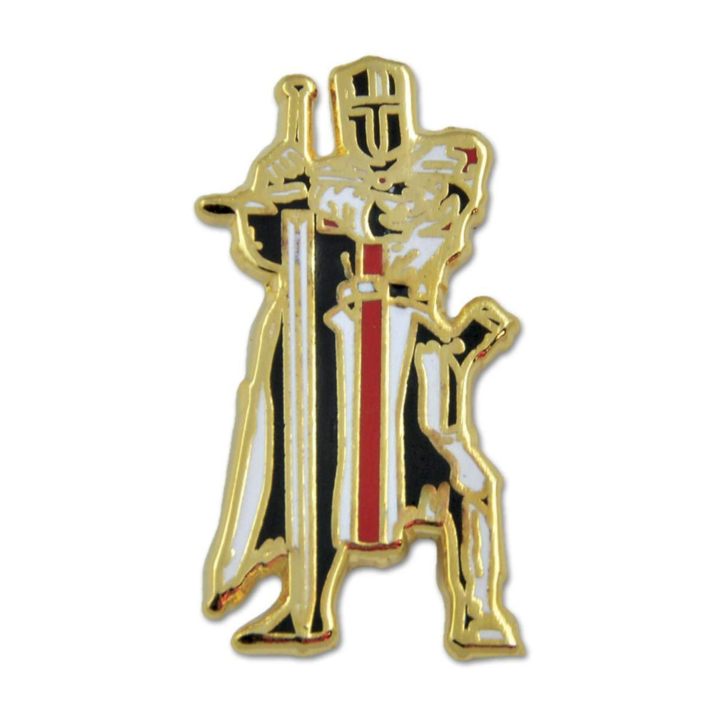 [Australia] - Christian Army Knights Templar Crusader Masonic Lapel Pin - [Gold & Black][1'' Tall] 