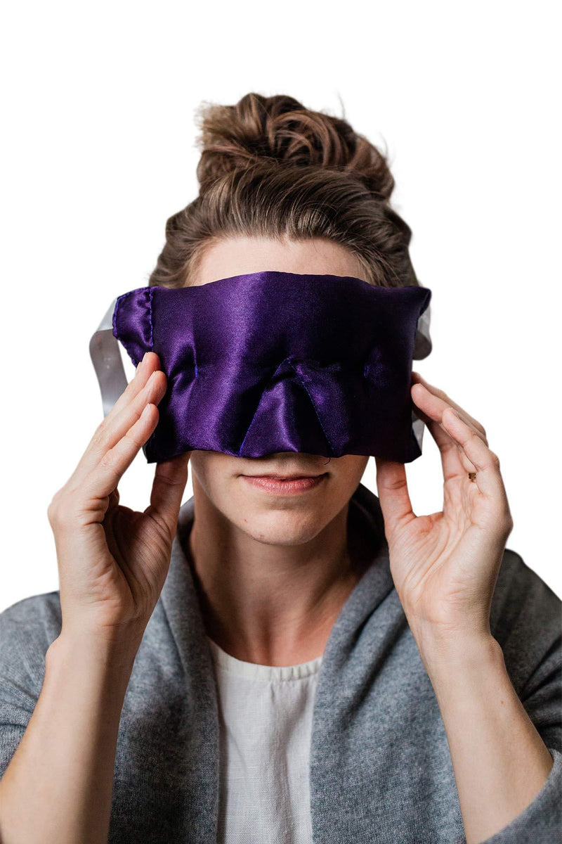 [Australia] - Victoria's Lavender Luxury Aromatherapy Lavender Eye Pillow: Use for Stress Relief, Migraine or Headache Relief, Perfect for Relaxation, Sleep Better Tonight, Hot & Cold Therapy (Colors may vary) 