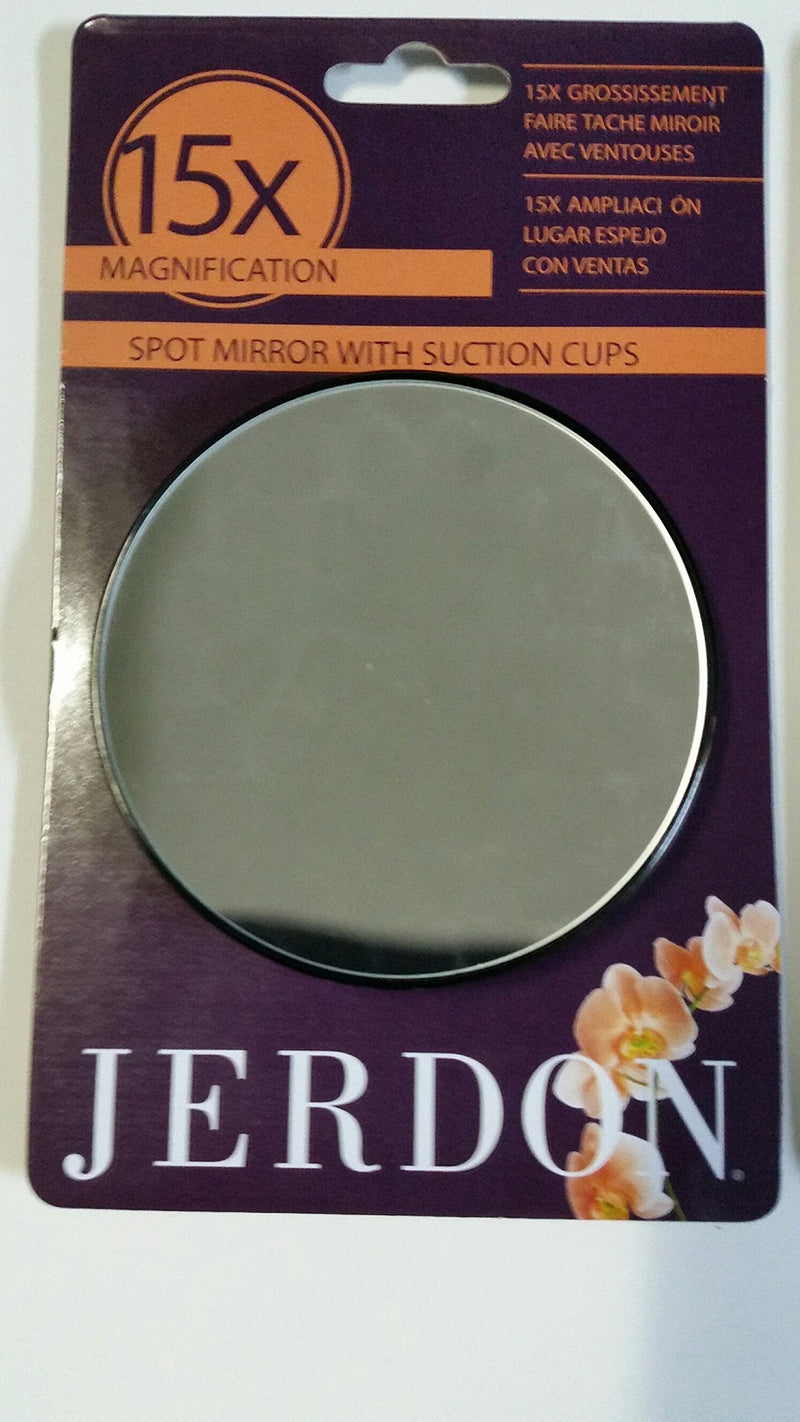 [Australia] - Jerdon JSC15 15X Magnification Spot Mirror with Suction Cups, 3", Black 