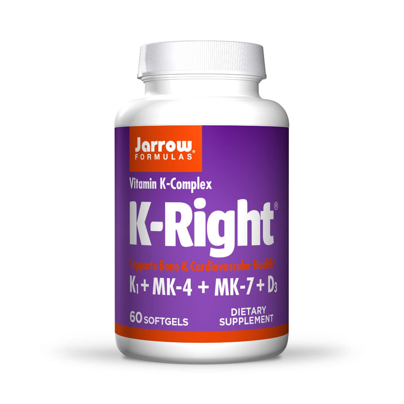 [Australia] - Jarrow Formulas K-Right - 60 Softgels - Bone & Cardiovascular Health Support - Contains Vitamin D3 & Three Forms of Vitamin K Including MK-7 - 60 Servings 