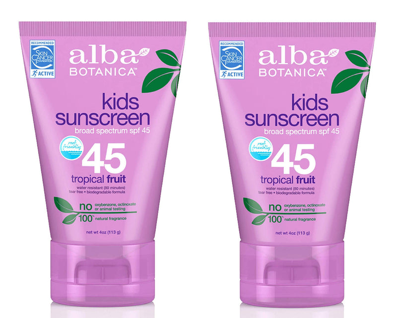 [Australia] - Alba Botanica Very Emollient, Kids Sunscreen SPF 45 4 oz (Pack of 2) 
