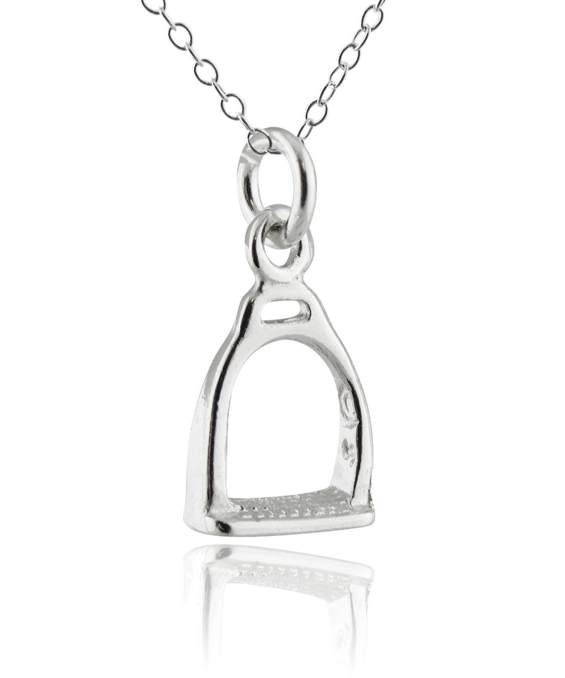 [Australia] - FashionJunkie4Life Sterling Silver Saddle Stirrup Charm Necklace, 18" Chain 