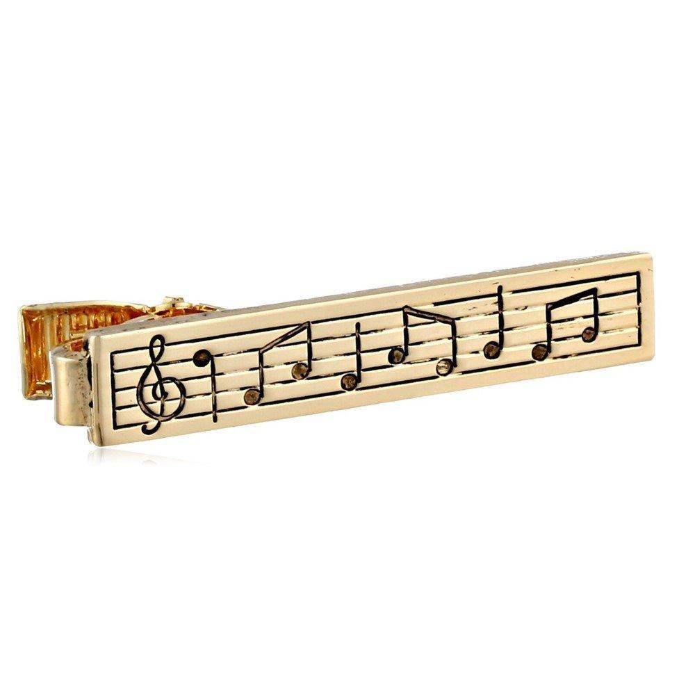 [Australia] - Procuffs Gold Music Note Musician Clasp Tie Clip Bar Instrument Musical Treble Clef 